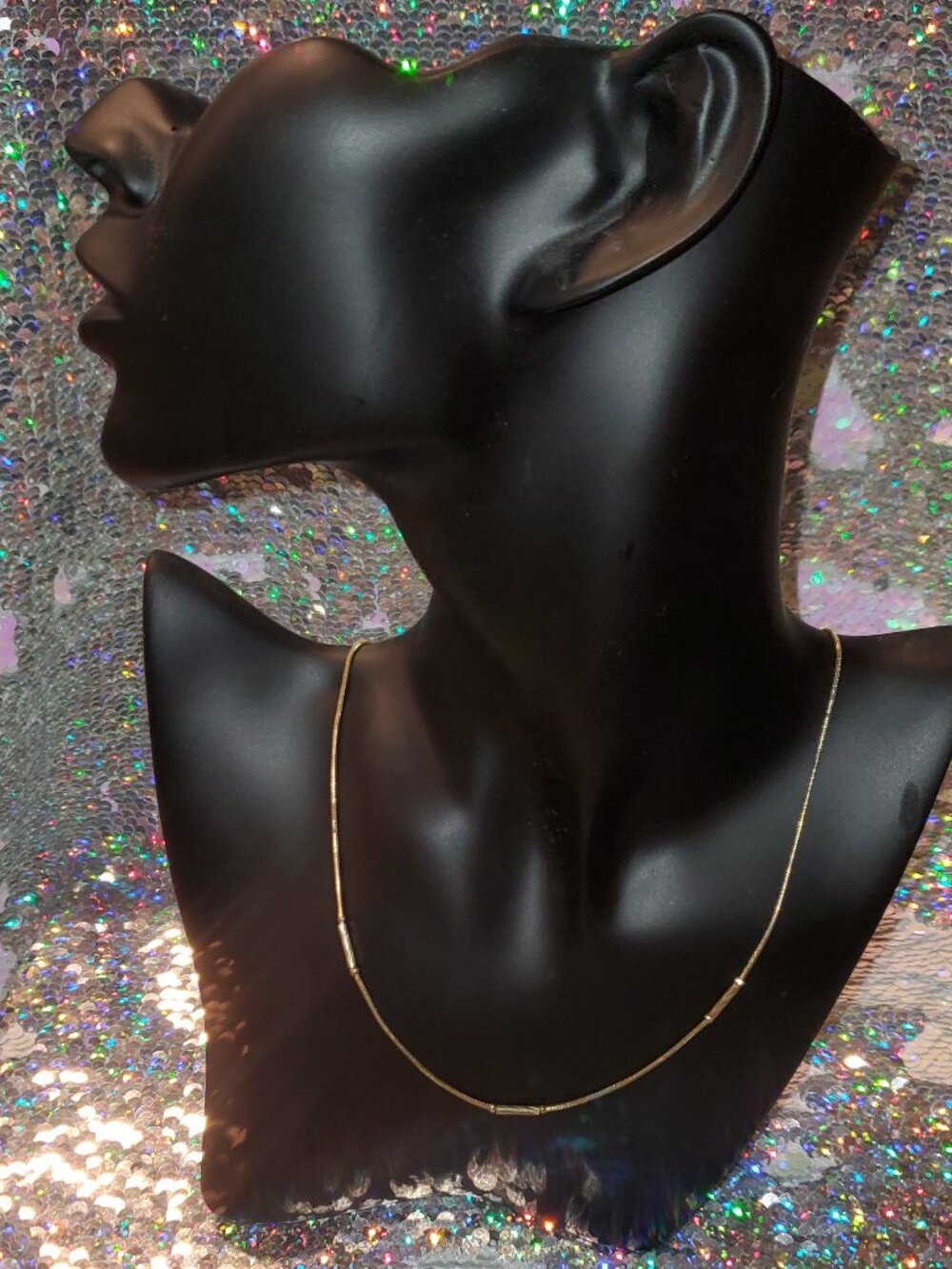 Delicate vintage gold snake chain necklace